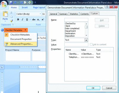 Figure 2 Advanced Properties Menu