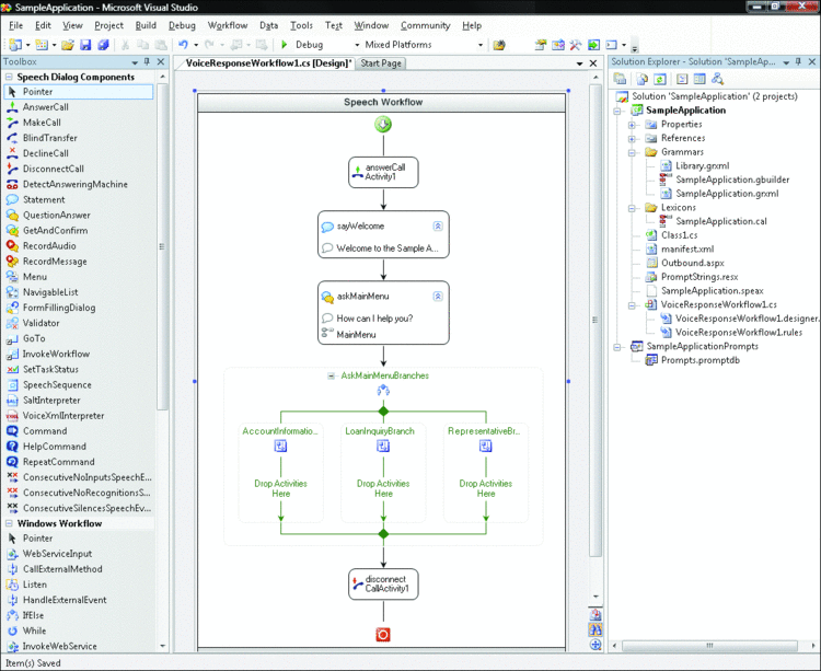 Figure 1 Voice Response Workflow Designer