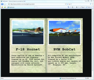 Figure 4 Page-Turn Sample with XAML Shadows on Page Interiors