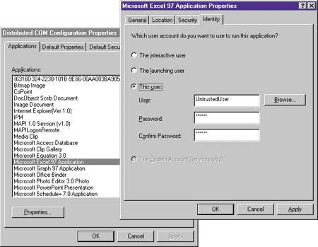 Figure 4 Sandboxing with DCOMCNFG