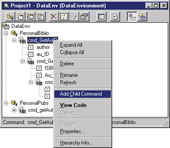 Figure 12 Adding a Child Command