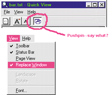 Figure 6: View|Replace Window