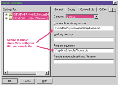 Figure 14 Setting up your Debug sessions