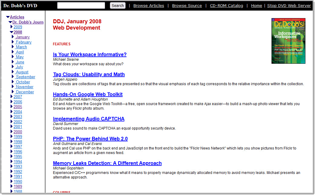 Dr. Dobb's Journal (articles from 1988 – 2009)